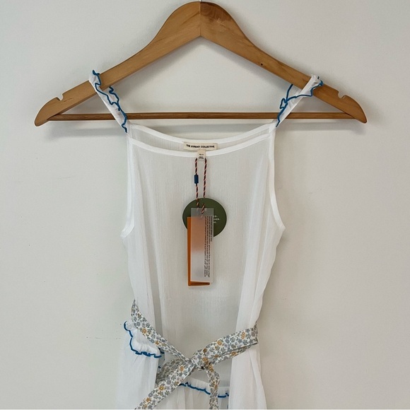 NEW The Sunday Collective Girls Size 10-11 Sleeveless Midi Mesh Dress White - Picture 3 of 10